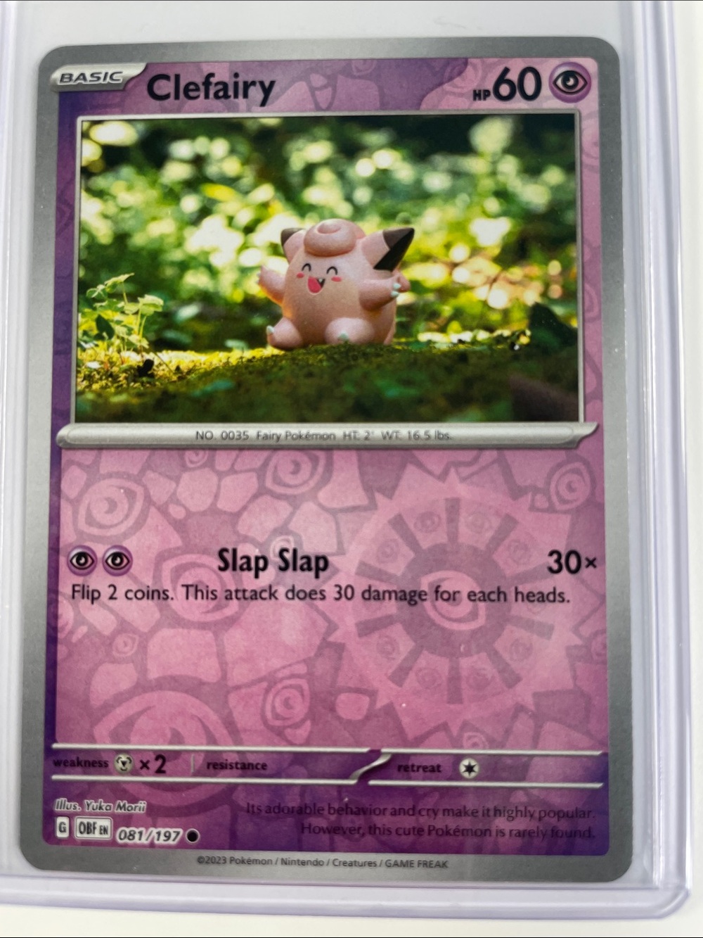 Pokemon Clefairy Pink and Purple Holo Trading Card